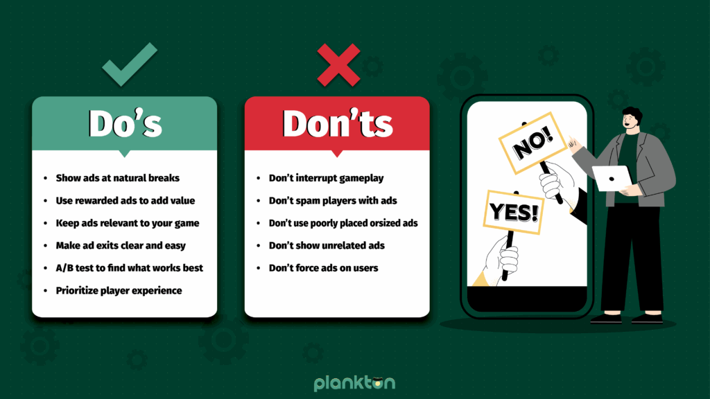 Do's and Don'ts in mobile game advertisement